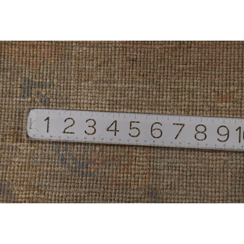 Vegetable Dye Oushak Turkish Area Rug Handmade Floral Wool Carpet - 5'10"x 9'1"