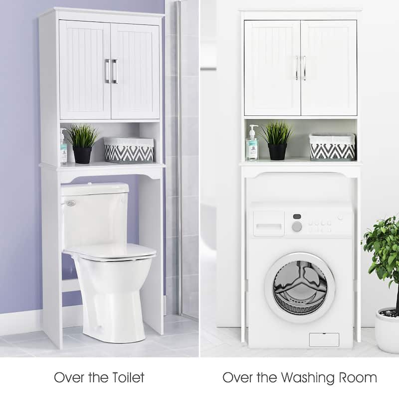 Costway Over The Toilet Space Saver Bathroom Organizer w/ Storage