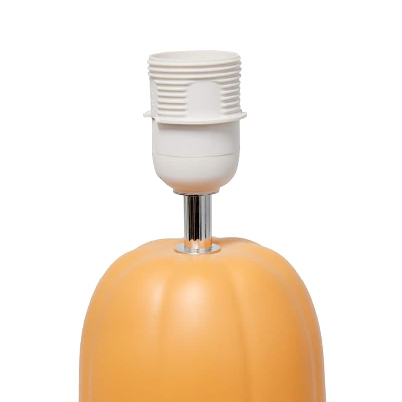 Hello Fall Pumpkin Base Table Lamp with White Drum Shade - 17.75" - Orange