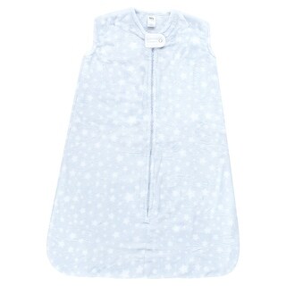 Hudson Baby Infant Boy Plush Sleeping Bag, Sack, Blanket, Light Blue Stars