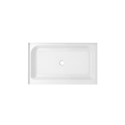Indigo Home 48x32 inch Single Threshold Shower Tray Center Drain in White
