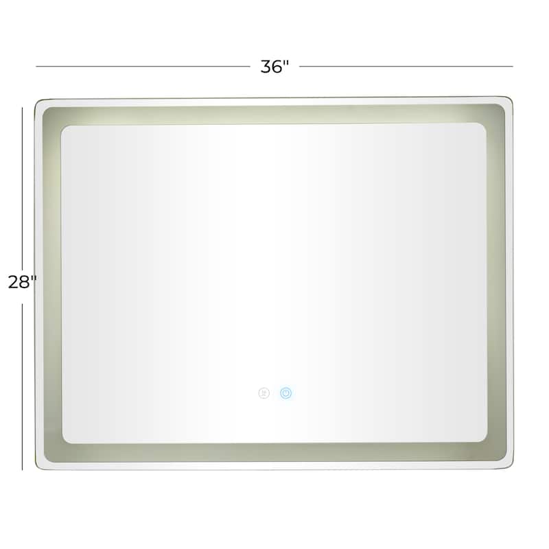 Clear Glass Modern Rectangle LED Mirror - MULTIPLE SIZES