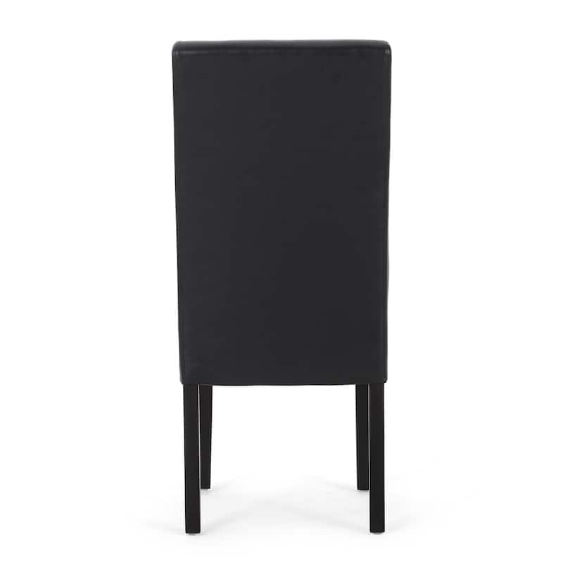 Contemporary Refined Upholstered Dining Chairs Set of 2 with Natural-Grain Rubberwood Legs
