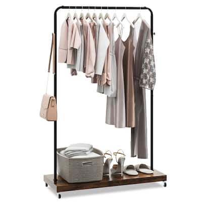 Costway Industrial Pipe Rolling Garment Rack Heavy Duty Clothing Rack - See Details