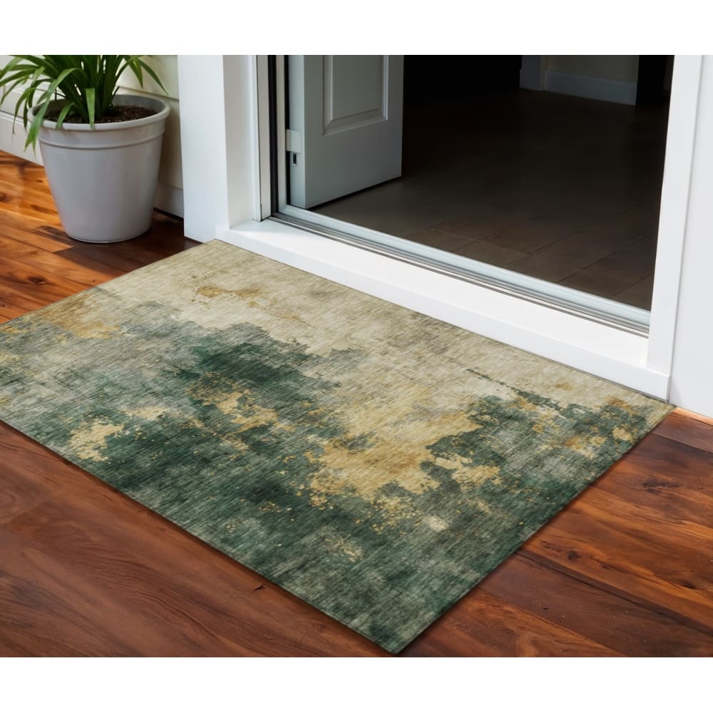 HomeRoots Abstract Transitional Rectangle Outdoor Rug