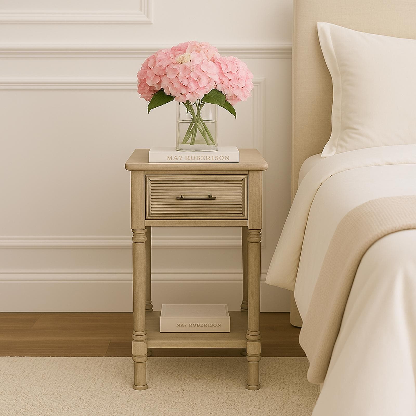 Vera French Country End Accent Table With Storage