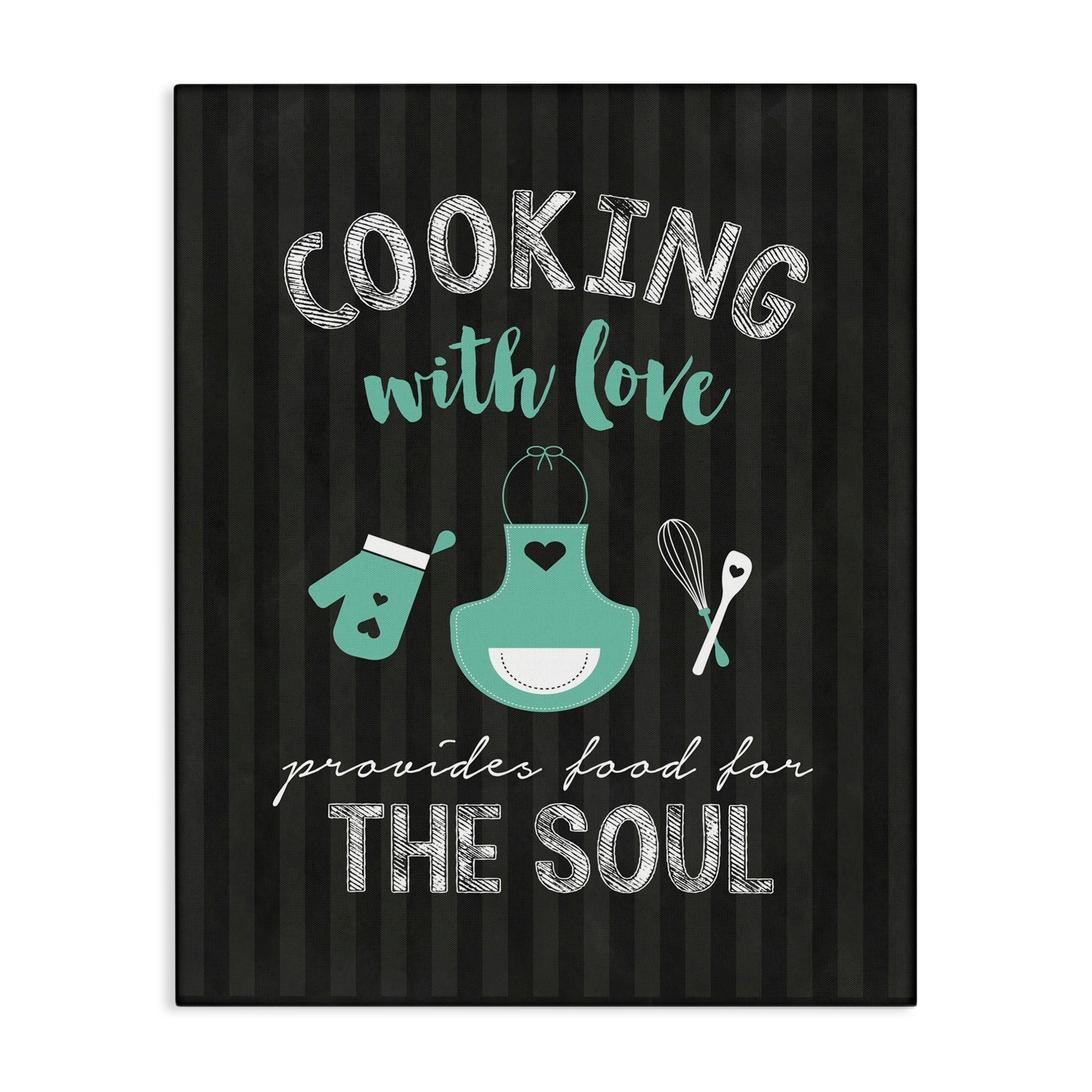 Stupell Food For Soul Black & Green Canvas Wall Art Design By Lettered and Lined