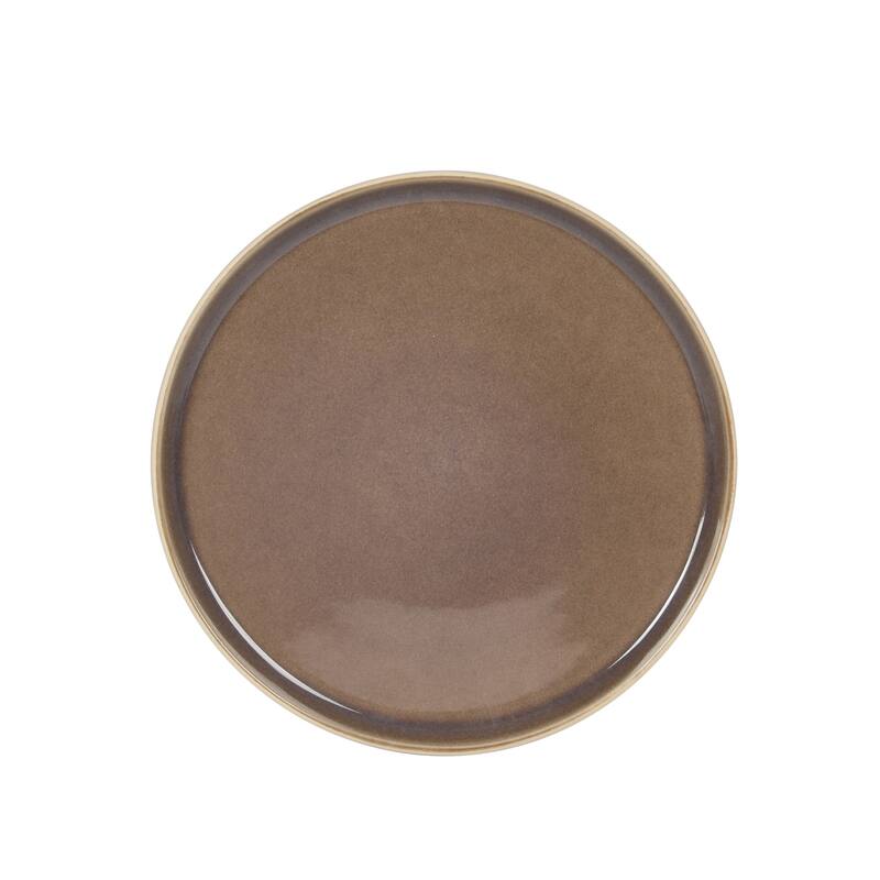 Gibson Elite Liberty Bay 16-Piece Pottery Clay Stoneware Stackable Dinnerware Set - Reactive Glaze, Service for 4