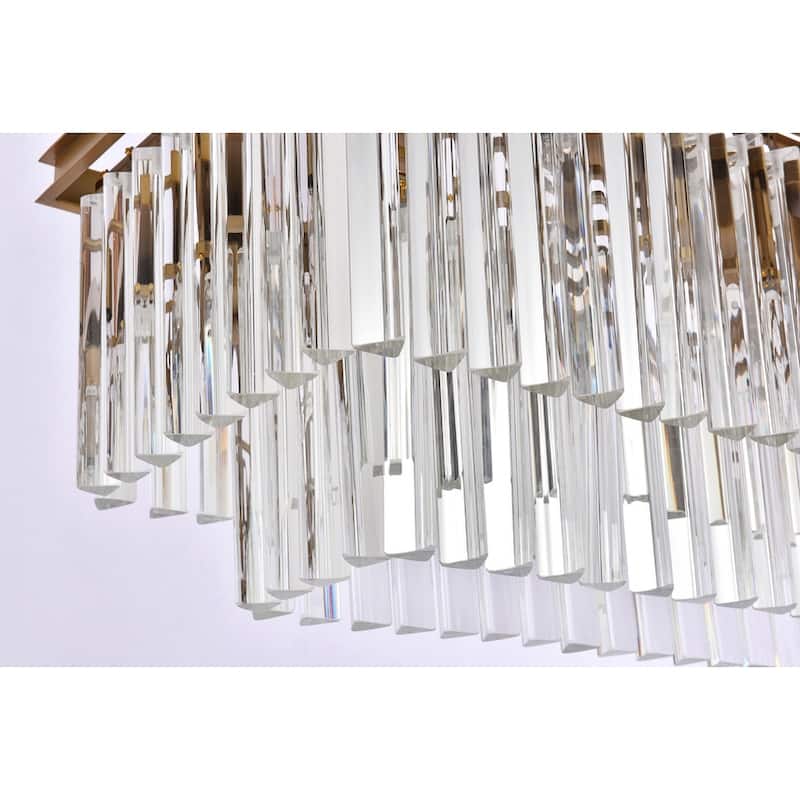 Indigo Home rectangle crystal chandelier in satin gold