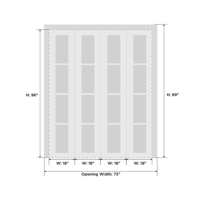 Sliding Closet Double Bi-fold Doors | Mela 0755 Painted White | Sturdy Tracks Moldings Trims | Wood Solid Bedroom Wardrobe