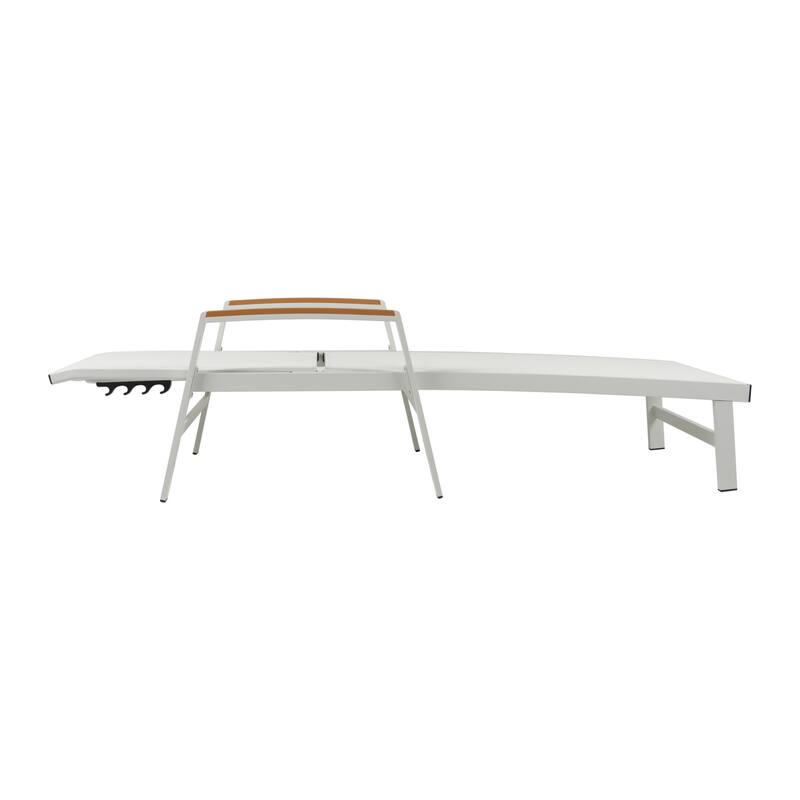 Oxton Outdoor Aluminum Chaise Lounge Set with C-Shaped End Table by Christopher Knight Home