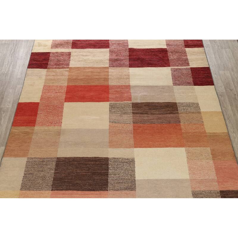 Hand Knotted Oriental 100% Wool Carpet Tribal All-Over Multi-Colored Gabbeh (kashkoli) Area Rug - 11' 8'' X 9' 2''