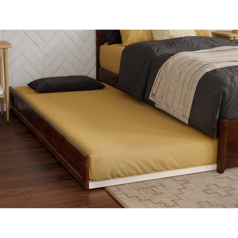 Felicity Platform Bed with Panel Footboard and Twin XL Trundle