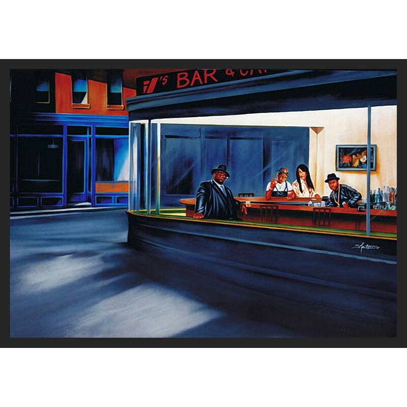 Hip Hop Cafe Framed Art Poster - 24 x 36 Inch