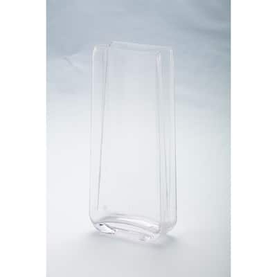 12" Clear Rectangular Tabletop Glass Vase