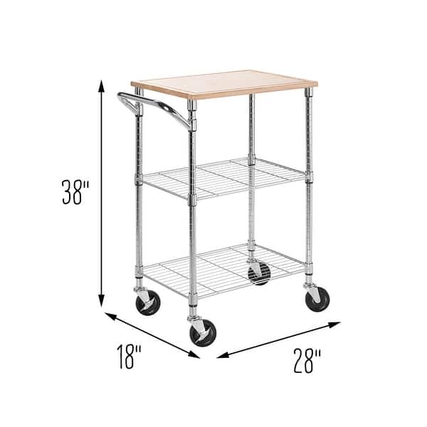 HoneyCanDo Chrome Kitchen Cart with Cutting Board Bed Bath & Beyond