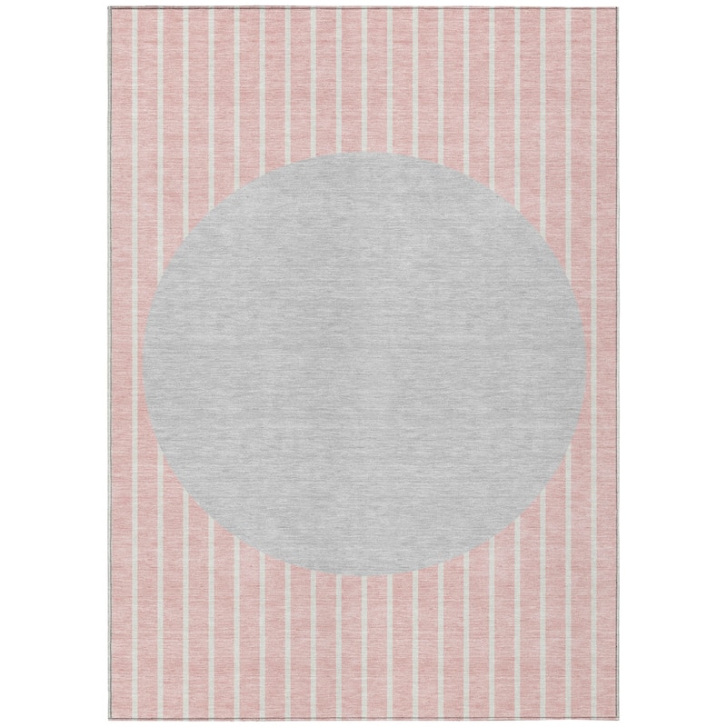 Machine Washable Indoor/ Outdoor Modern Sunrise Chantille Rug
