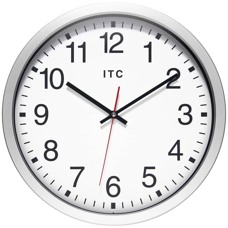 Obsidian 14" Business Clock - 14 in. - Silver