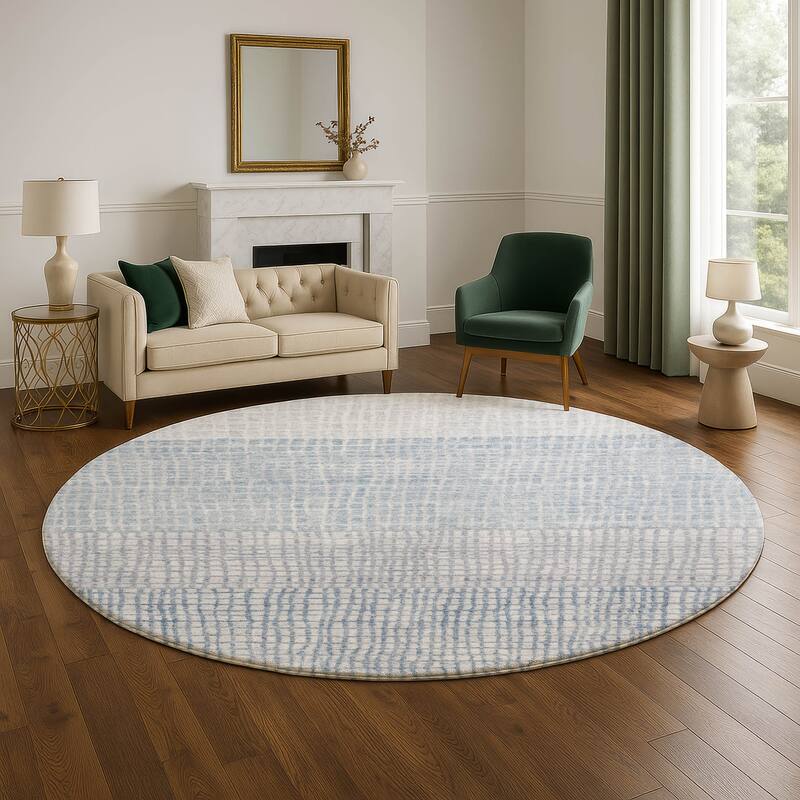 Premium Washable Super Soft Modern Ombre Mayfield Rug - 8' x 8' - Sky