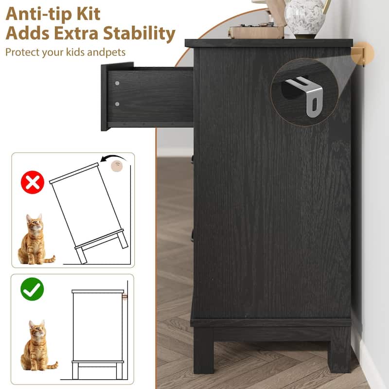 47" Wide Drawer Dresser, with Storage Freestanding