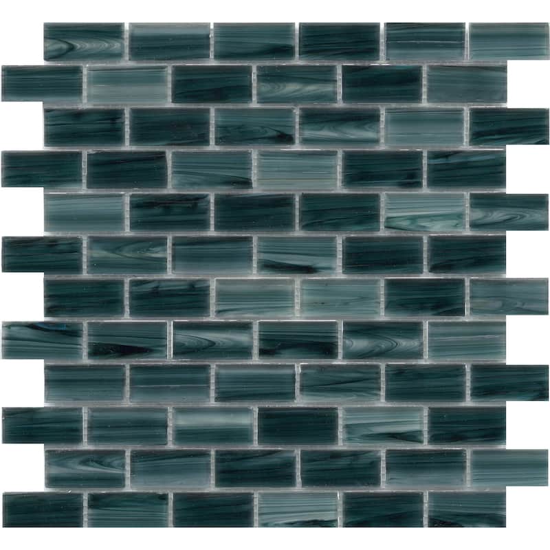 Emser Tile W87SWIR1212MOFP Swirl - 12" x 12" Rectangle Brick Wall Tile - Lake