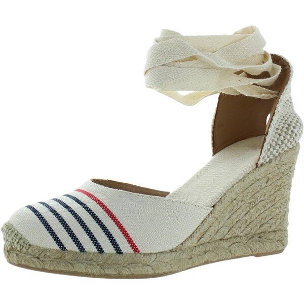 navy closed toe wedges