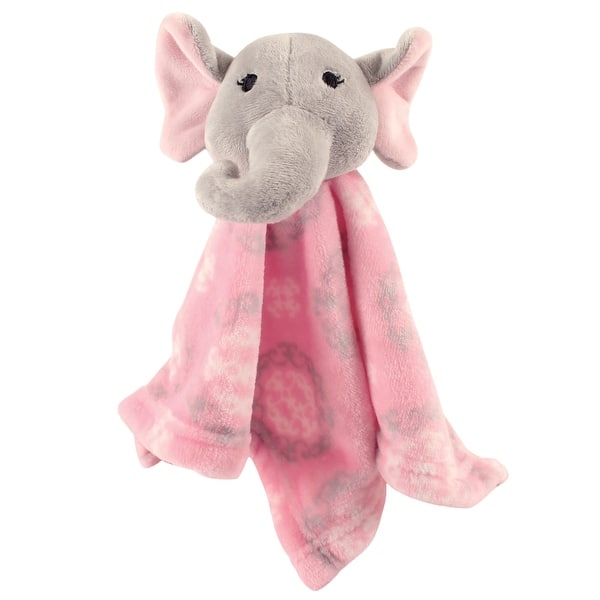 slide 1 of 1, Hudson Baby Infant Girl Animal Face Security Blanket, Girl Elephant, One Size - Girl Elephant - One Size One Size - Girl Elephant