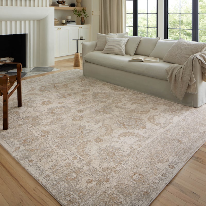Alexander Home Colette Vintage Whimsical Area Rug - 7' 10" x 10' - Ivory / Beige