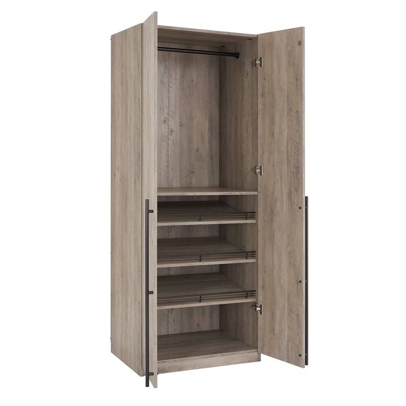 Manhattan Comfort Lee Modern Freestanding 2-Piece Module Wardrobe Closet Armoire
