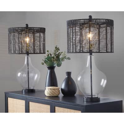 Porch & Den Sari 26" Glass Table Lamp (Set of 2)