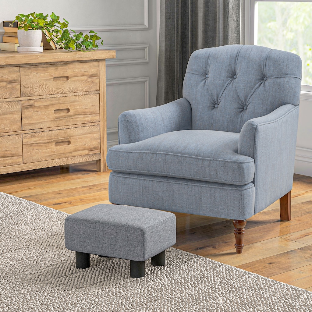 Copper Grove Chaparro Modern Linen Footrest Ottoman