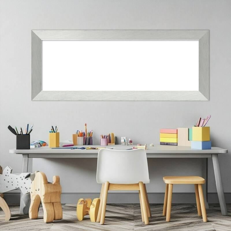 Amanti Art Brushed Sterling Silver Framed Dry Erase Magnetic Board