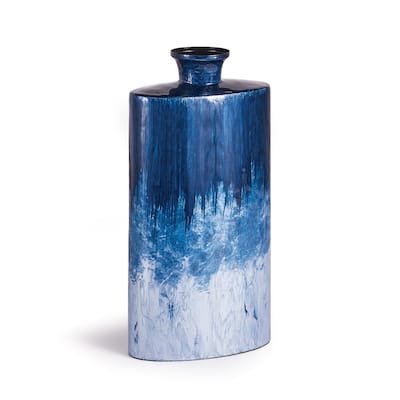 Azul Oval Vase Small - Blue