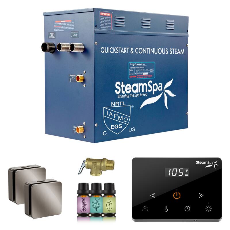 Oasis Series 12000-Watts Steam Generator with Continuous Steam Plus Fully Wireless Handheld Control - Brushed Nickel