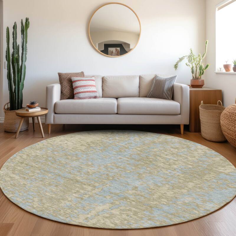 Premium Washable Super Soft Abstract Causal Mayfield Rug - Beige - 8' x 8'