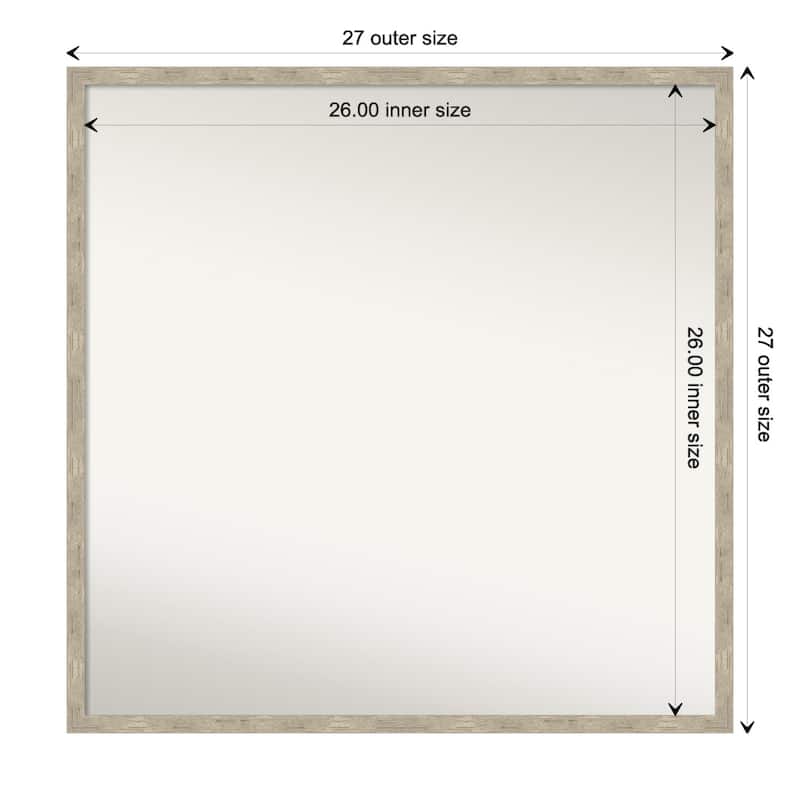Imprint Non-Beveled Wood Framed Wall Mirror - Imprint Light Pewter - Glass Size 26x26