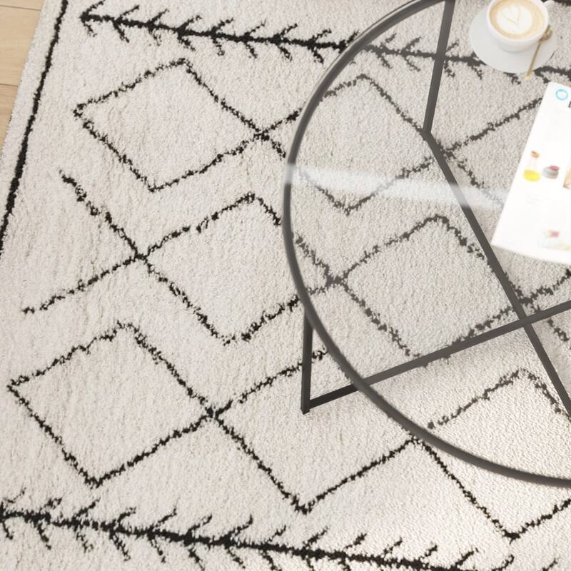 Geometric Bohemian Shag Rug