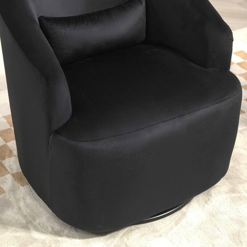 Accent Chair with Barrel-shaped Design and 360 Degree Swivel Feature