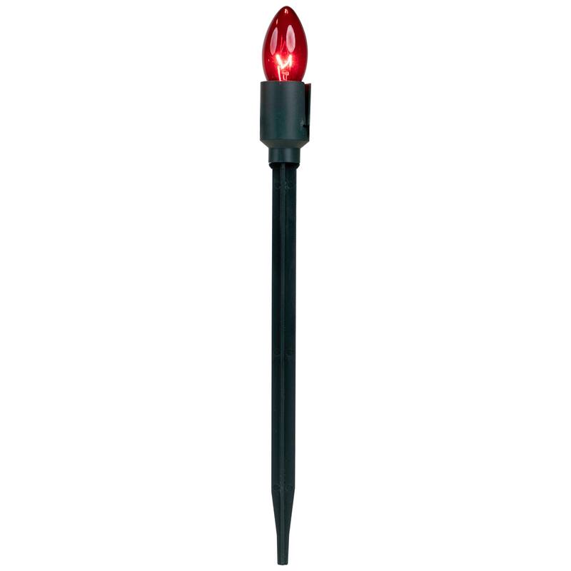 Set of 15 Lighted Red, Clear Green C9 Christmas Pathway Marker Decor
