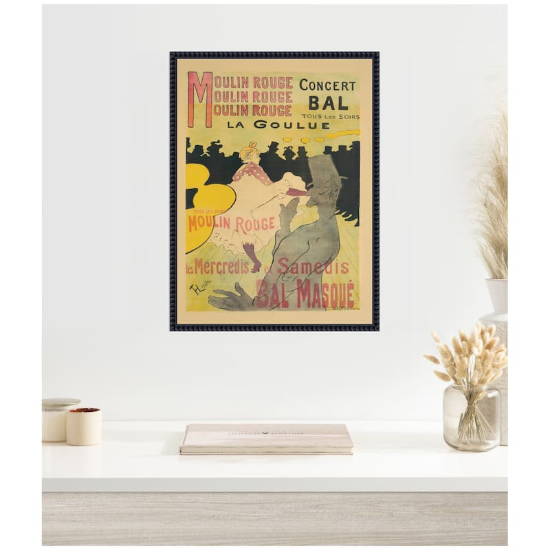 Kate and Laurel Moulin Rouge La Goulue 1891 by The Art Institute of Chicago Framed Canvas Wall Art Print