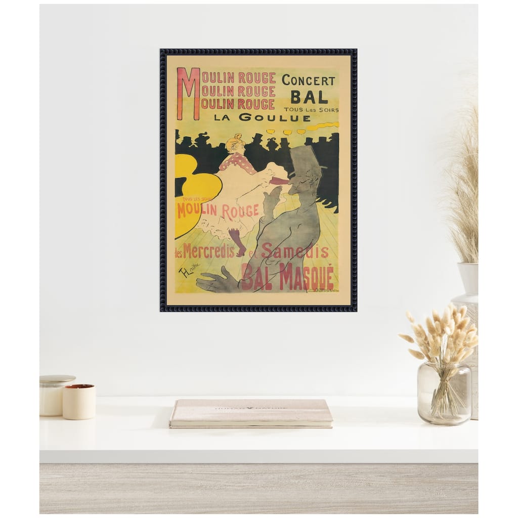 Kate and Laurel Moulin Rouge La Goulue 1891 by The Art Institute of Chicago Framed Canvas Wall Art Print