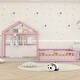 preview thumbnail 12 of 52, Twin/Full Size Floor Bed,Wood House Bedframe with Detachable Headboard