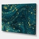 preview thumbnail 2 of 6, Designart 'Dark Blue Marble With Golden Glitter' Modern Canvas Wall Art Print