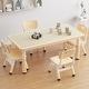 preview thumbnail 9 of 14, Kids Table and Chair Set, Height Adjustable Toddler Table and 4 Chairs Set for Ages 2-10 Natural