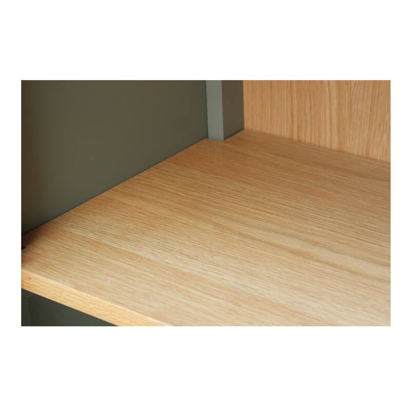 Title: NADAAL STUDIOS Delmira Sideboard, Millwork-Inspired Glass-Front Storage with Dowel Legs, Black