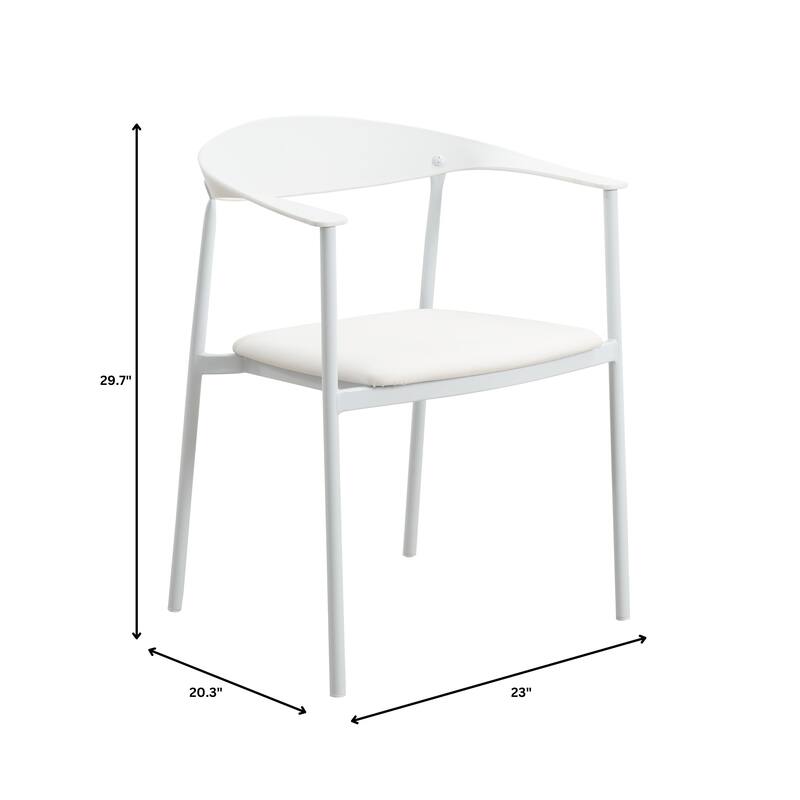 Leather Dining Chair with Stainless Steel Frame Set of 2 Kora Series