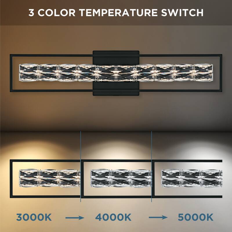 Dazzle Integrated LED Matte Black Bath Light with CCT Switch