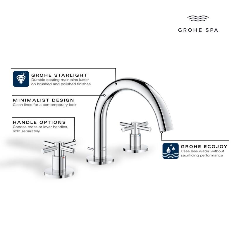 Grohe 20 660 Atrio New 1.2 GPM Widespread Bathroom Faucet with Pop-Up - Brushed Cool Sunrise