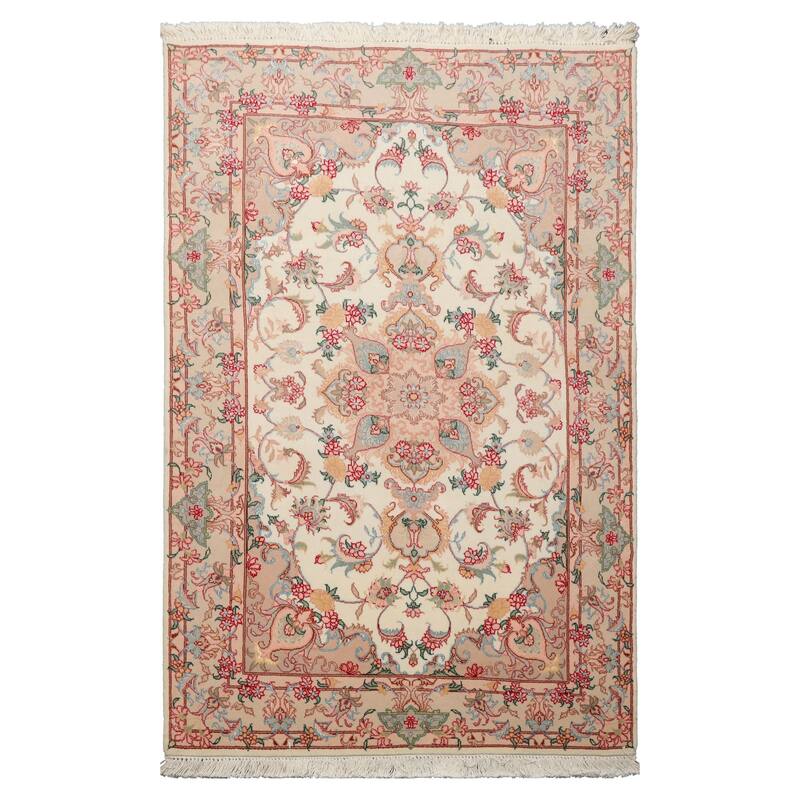3'3''x5 Hand Knotted Wool Ivory Traditional 250 KPSI Rug - 3' 3'' x 5' - 3' 3'' x 5'