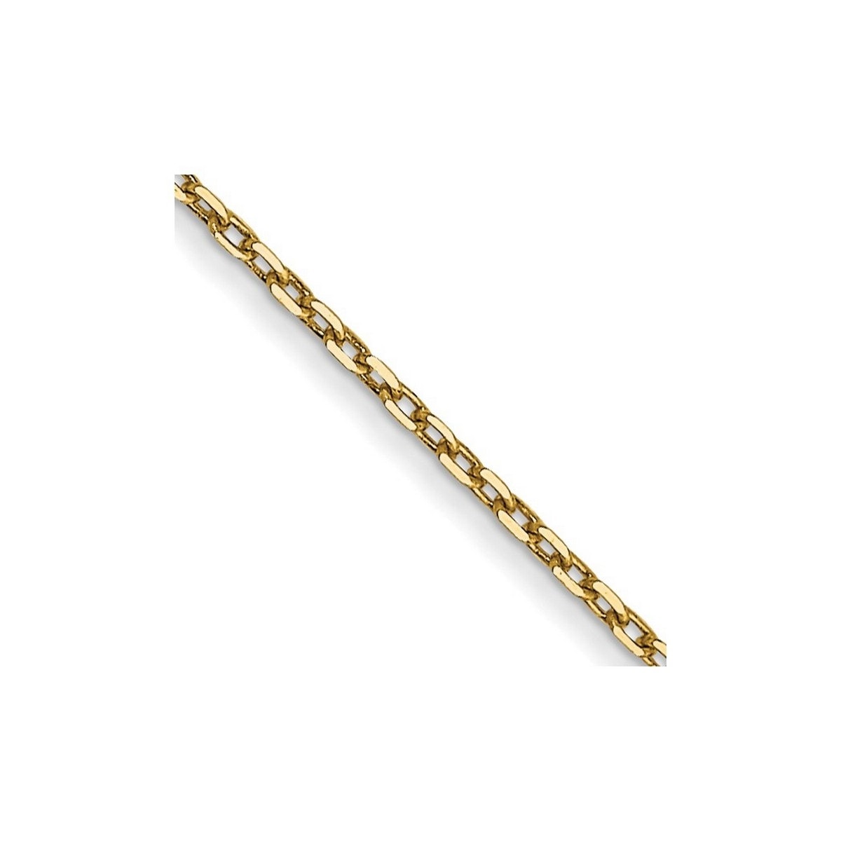 Curata 14k Yellow Gold 0.8mm Diamond Cut Cable Chain Anklet